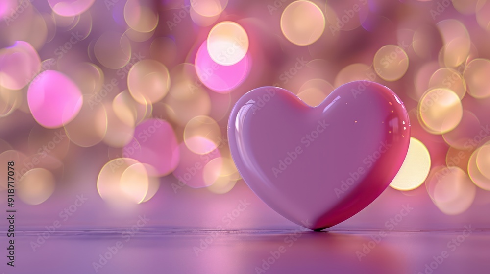 Pink Heart with Bokeh Background Pink Heart with Bokeh Background