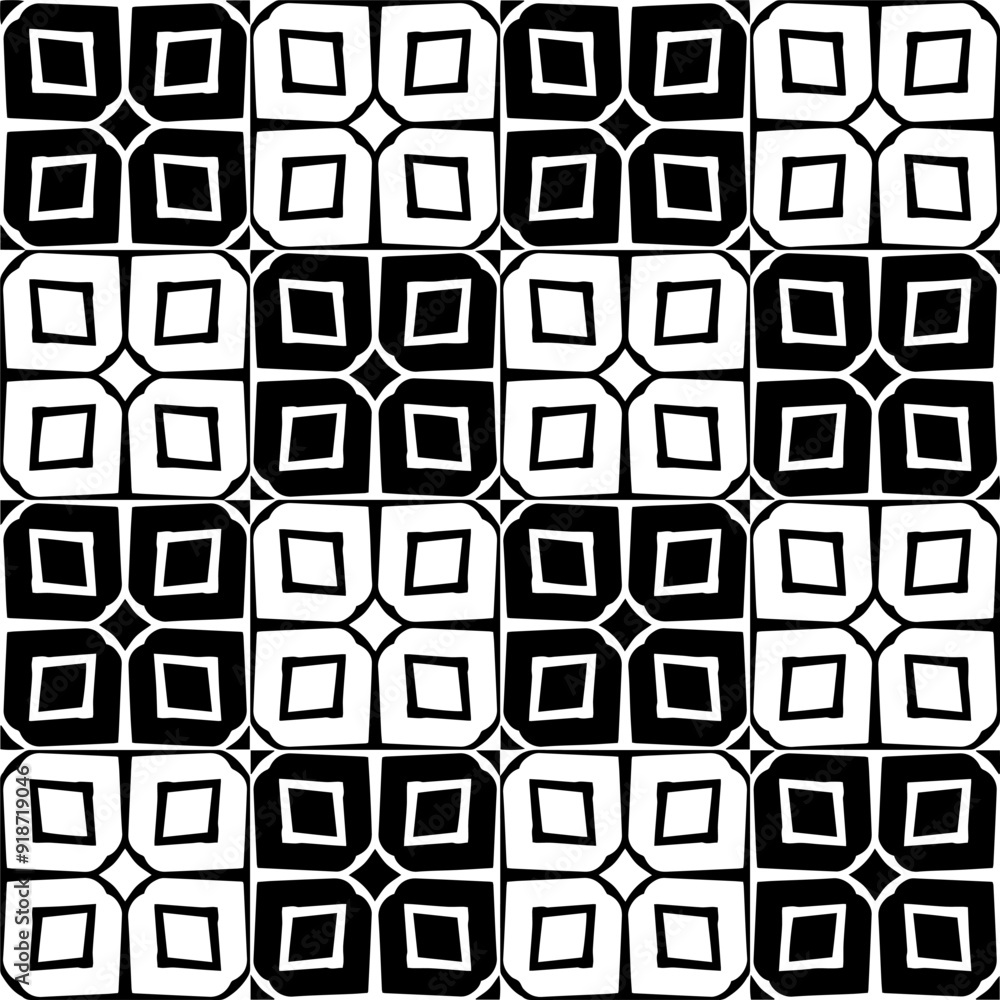 Black and white seamless pattern with abstract shapes. Repeat pattern for fashion, textile design, on wall paper, wrapping paper, fabrics and home decor. Black and white seamless pattern with abstract shapes. Repeat pattern for fashion, textile design, on wall paper, wrapping paper, fabrics and home decor.