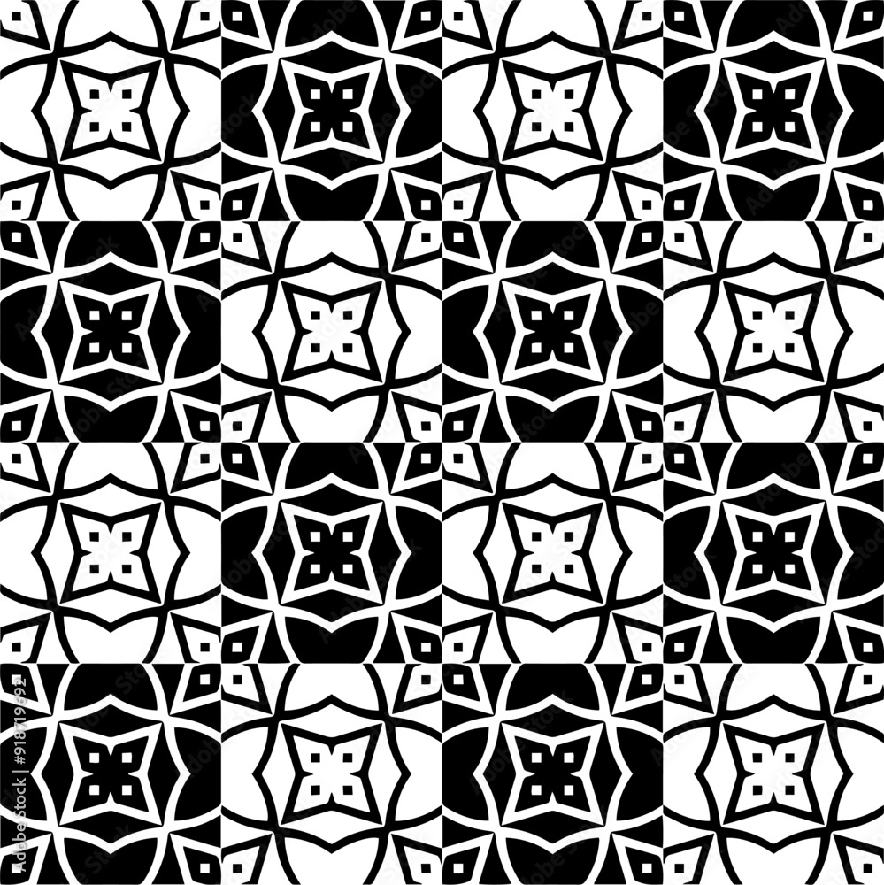 Black and white seamless pattern with abstract shapes. Repeat pattern for fashion, textile design, on wall paper, wrapping paper, fabrics and home decor. Black and white seamless pattern with abstract shapes. Repeat pattern for fashion, textile design, on wall paper, wrapping paper, fabrics and home decor.