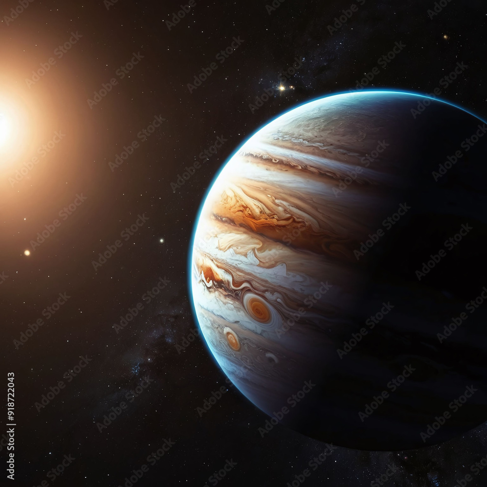 Naklejka premium mercury planet in the dark sky, solar system, galaxy science, milkyway solar system
