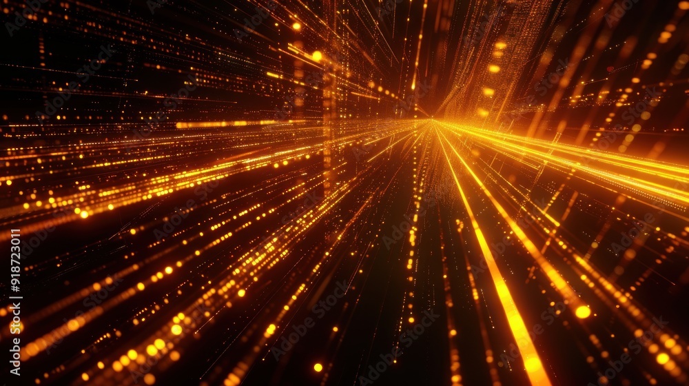 Golden Light Trails Abstract Background