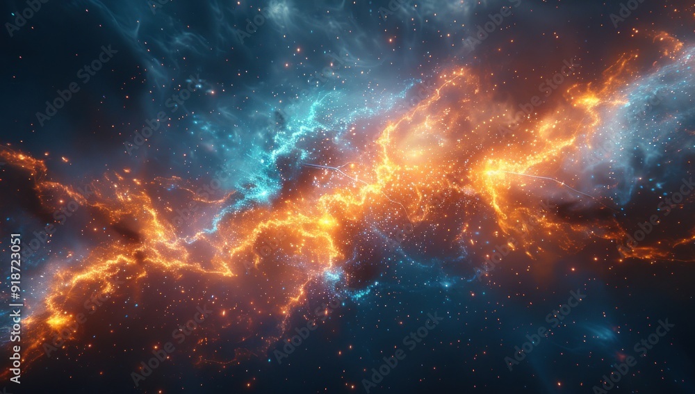 Obraz premium Cosmic Dance of Fire and Ice
