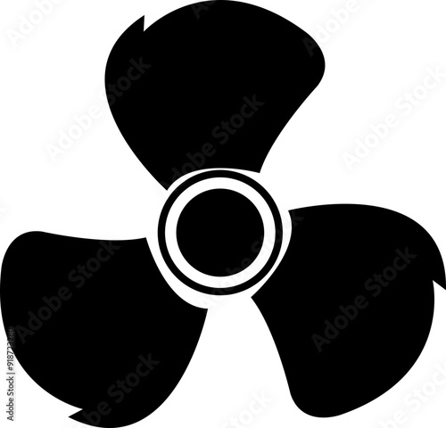 propeller icon vector design element, engine or motor image, flat design fan propellers vector, isolated on transparent background. wind fan rotating prop, fan, rotor mover, aircraft design.