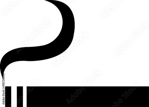 cigarette vector icon. Smoking concept icon. Silhouette style vector icons, tobacco or smoke area, sign symbol design template. isolated on transparent background, for web, mobile apps and ui.