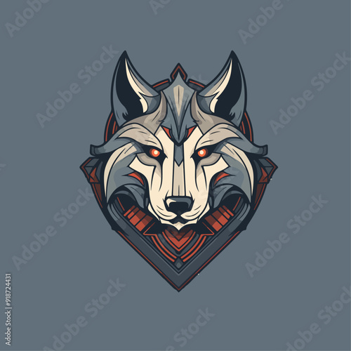 Wallpaper Mural wolf head mascot vector illustration logo design Torontodigital.ca