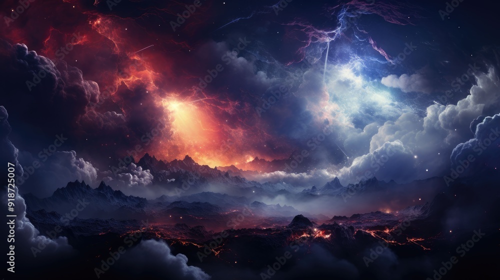 Naklejka premium beautiful space galaxy background