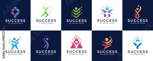 People success logo vector inspiration.