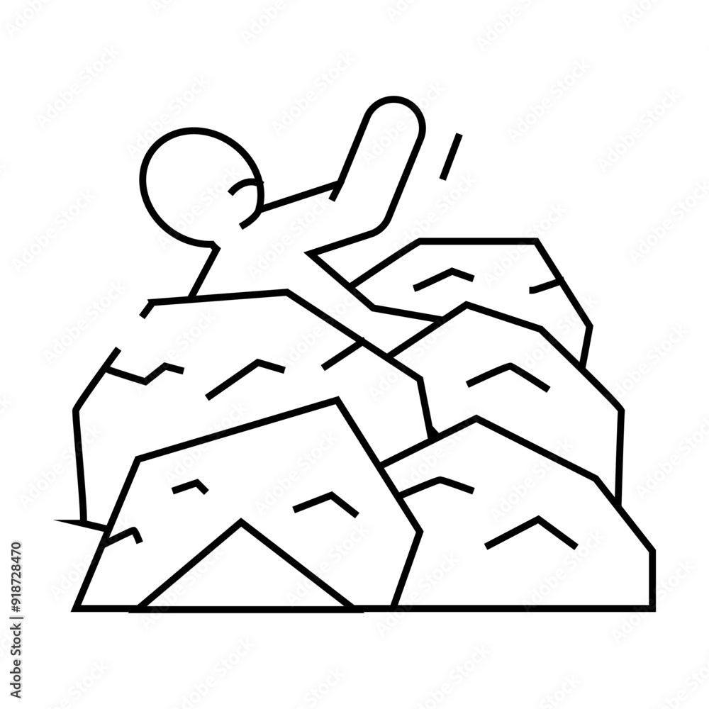 man fill up sand accident line icon vector. man fill up sand accident sign. isolated contour symbol black illustration man fill up sand accident line icon vector. man fill up sand accident sign. isolated contour symbol black illustration