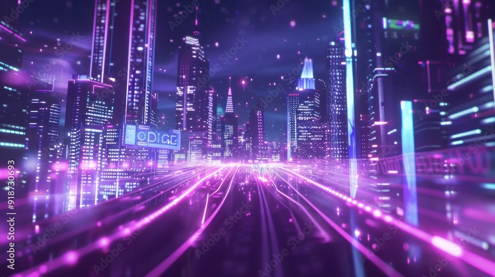 Neon Cityscape: A Futuristic Night