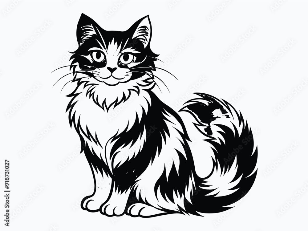 sailing cat sitting eps A