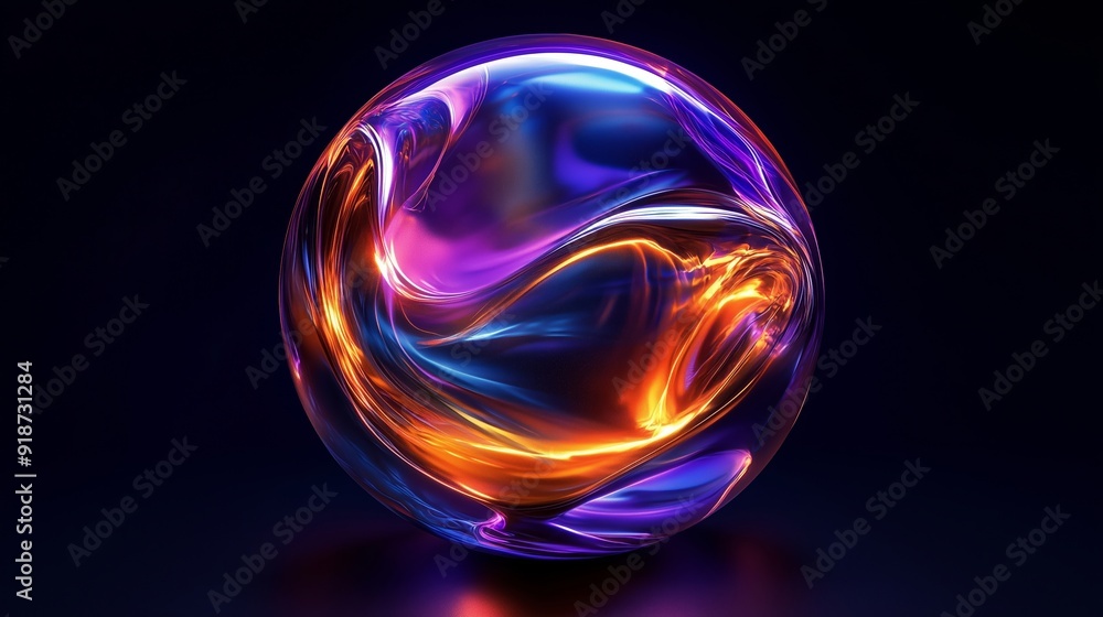 Vibrant Abstract Sphere with Dynamic Light Patterns Vibrant Abstract Sphere with Dynamic Light Patterns