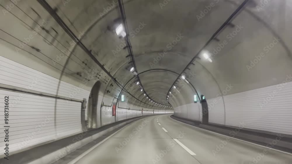 トンネル内を疾走する風景 トンネル内を疾走する風景