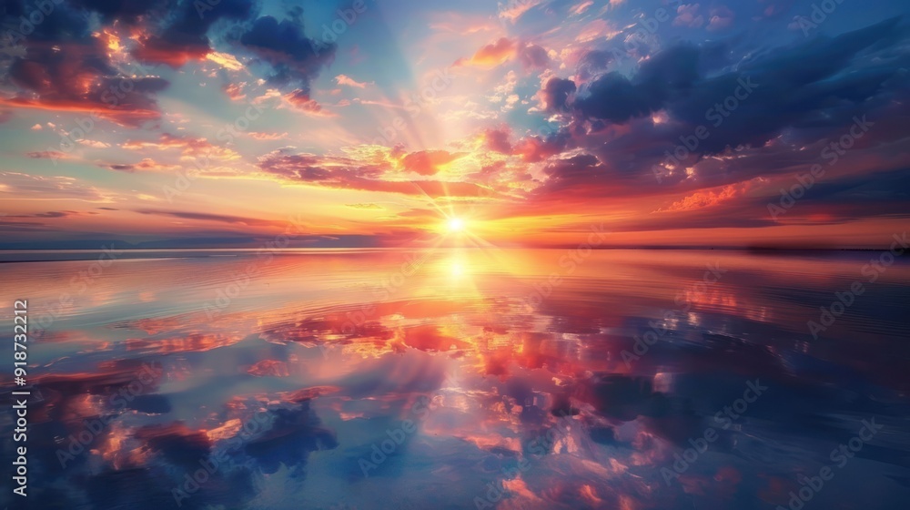 Serene Sunset Over Calm Water Serene Sunset Over Calm Water