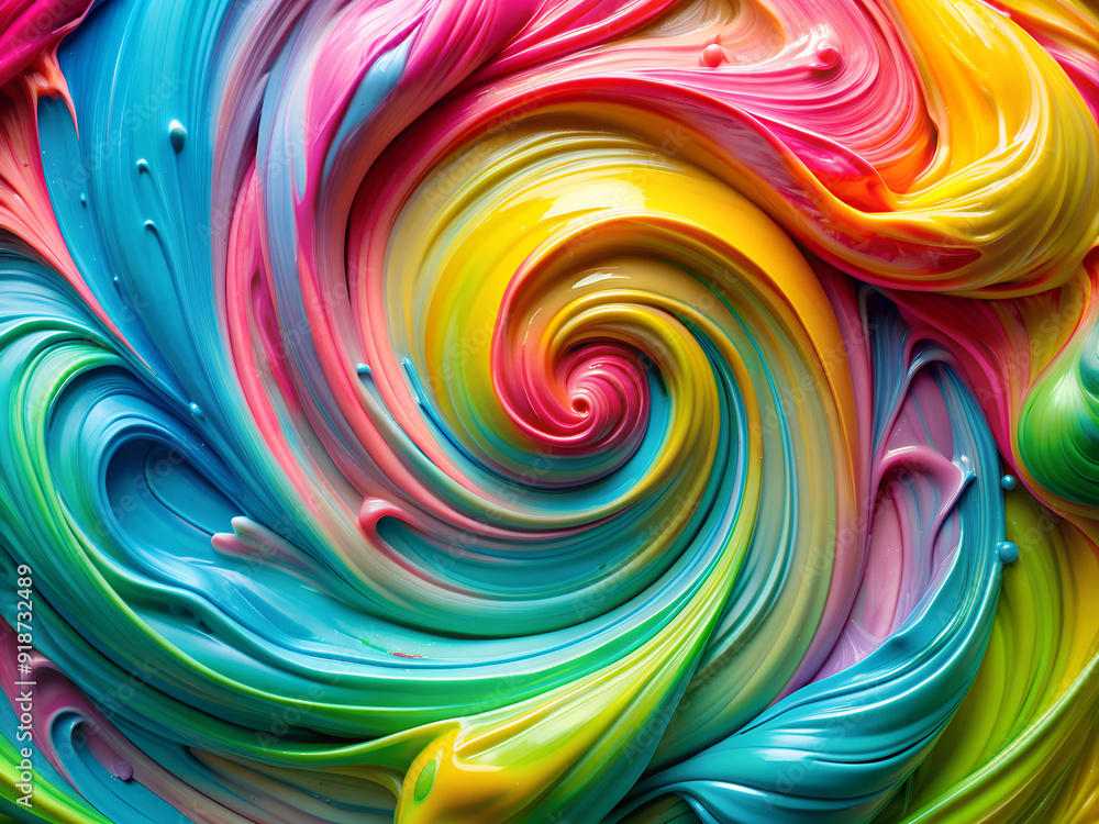 Fototapeta premium Vibrant Swirling Colors in Abstract Art