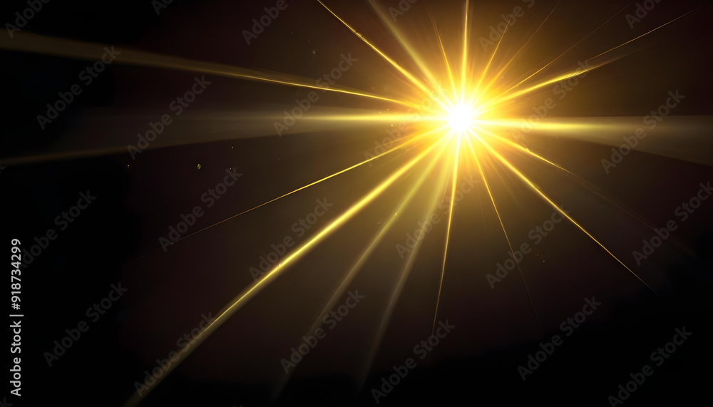 Obraz premium Bright golden sun with lens flare effect 2