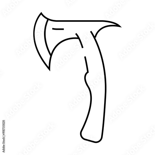 throwing axe tool line icon vector. throwing axe tool sign. isolated contour symbol black illustration