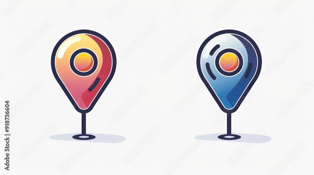 Colorful Location Pins Colorful Location Pins