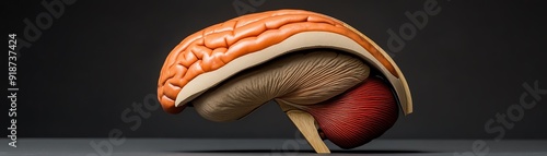 Detailed view of the pituitary gland located at the base of the brain photo