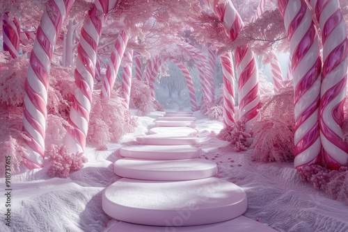 A Candy Cane Grove Podium