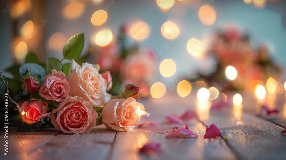 Romantic Roses with Bokeh Lights Romantic Roses with Bokeh Lights