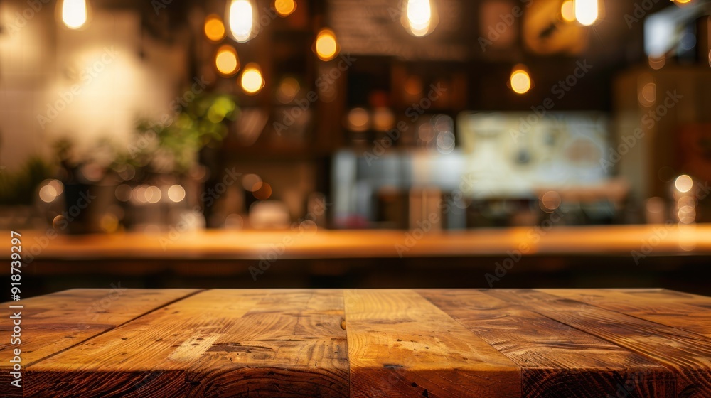 Wooden Table in a Bar Setting Wooden Table in a Bar Setting