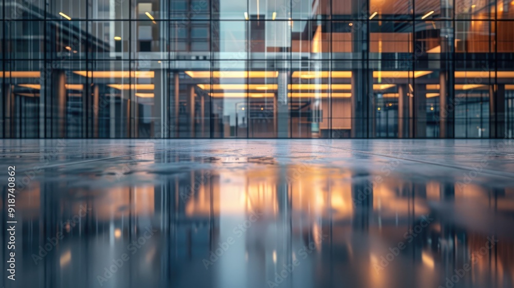 A calm and serene scene with a building reflected in a puddle of water A calm and serene scene with a building reflected in a puddle of water