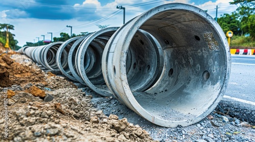 Wallpaper Mural Concrete Pipes by the Roadside Torontodigital.ca