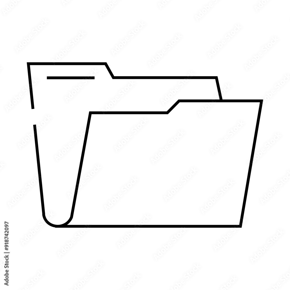 empty folder line icon vector. empty folder sign. isolated contour symbol black illustration empty folder line icon vector. empty folder sign. isolated contour symbol black illustration