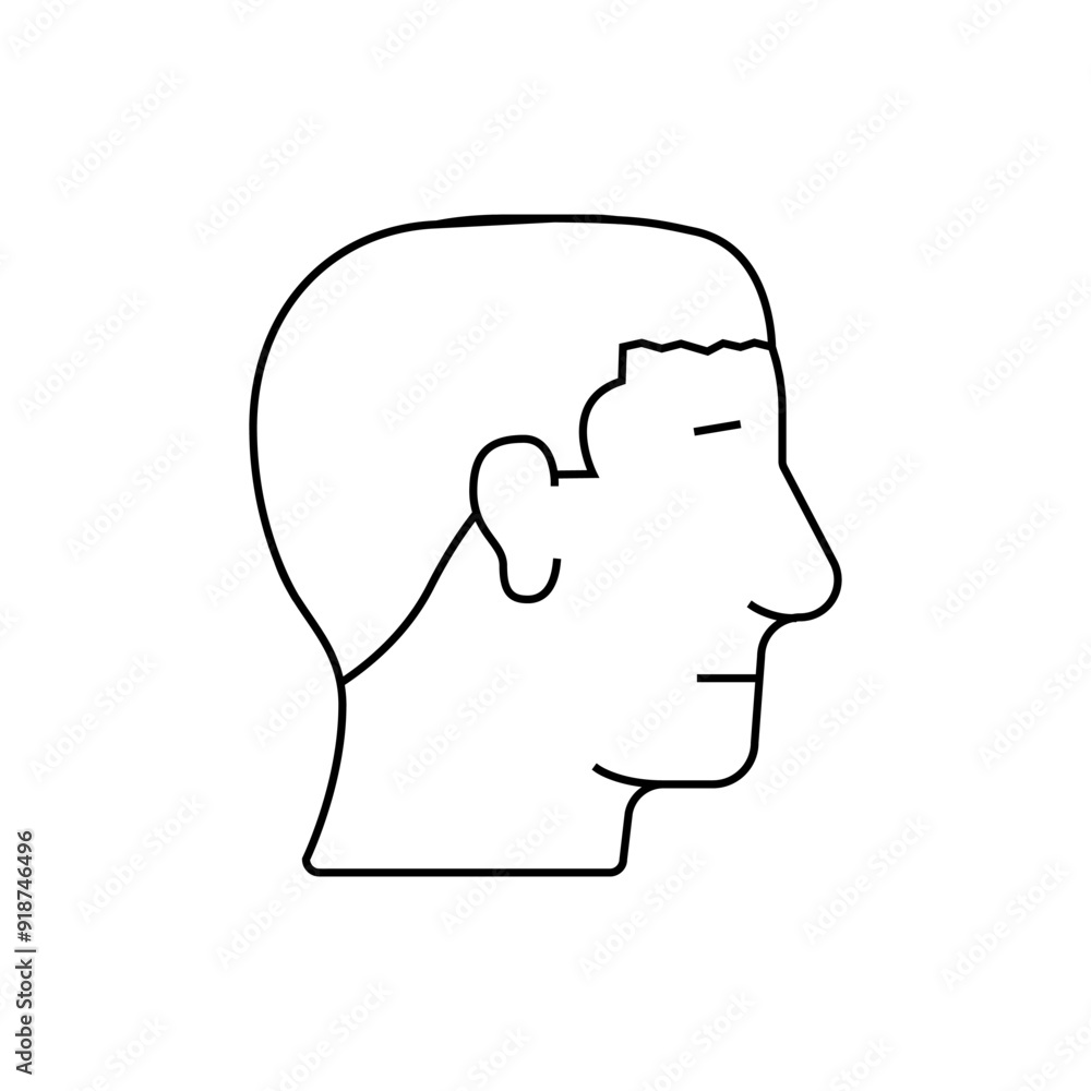caesar hairstyle male line icon vector. caesar hairstyle male sign. isolated contour symbol black illustration caesar hairstyle male line icon vector. caesar hairstyle male sign. isolated contour symbol black illustration