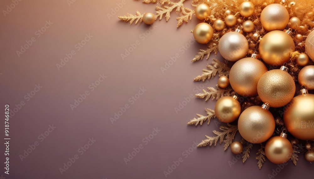 Fototapeta premium merry christmas decoration, split gradient colors background, golden hour glow, ai