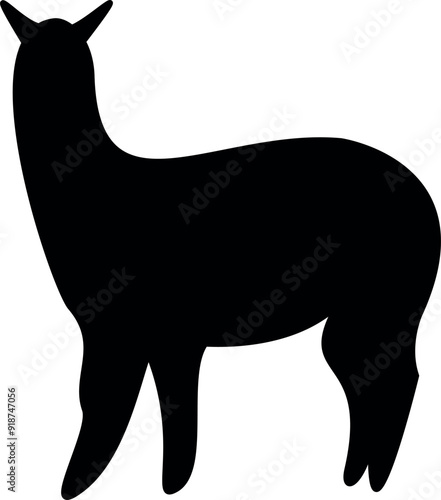 silhouette of a alpaca