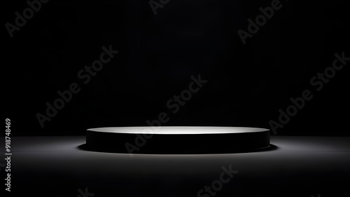 An elegant and minimalist black background with spotlights can be used for your product presentations, product promotions, etc Generative AI
