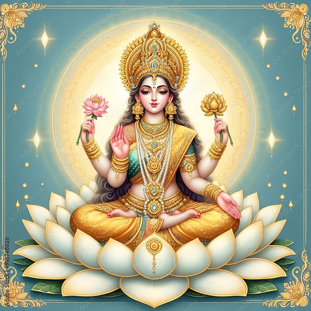 Goddess Lakshmi, Prashant Wall Mural | Buy online at UKposters