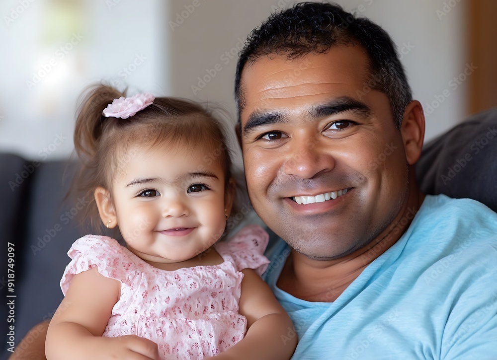 Happy father and daughter portrait. Father and child at home. Happy father and daughter portrait. Father and child at home.