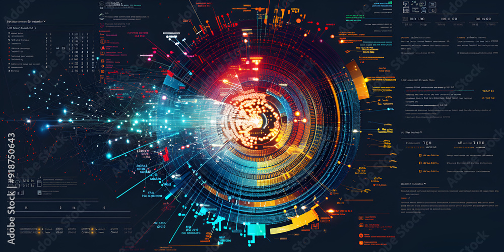 Fototapeta premium Digital Data Visualization, Advanced Data Science Techniques