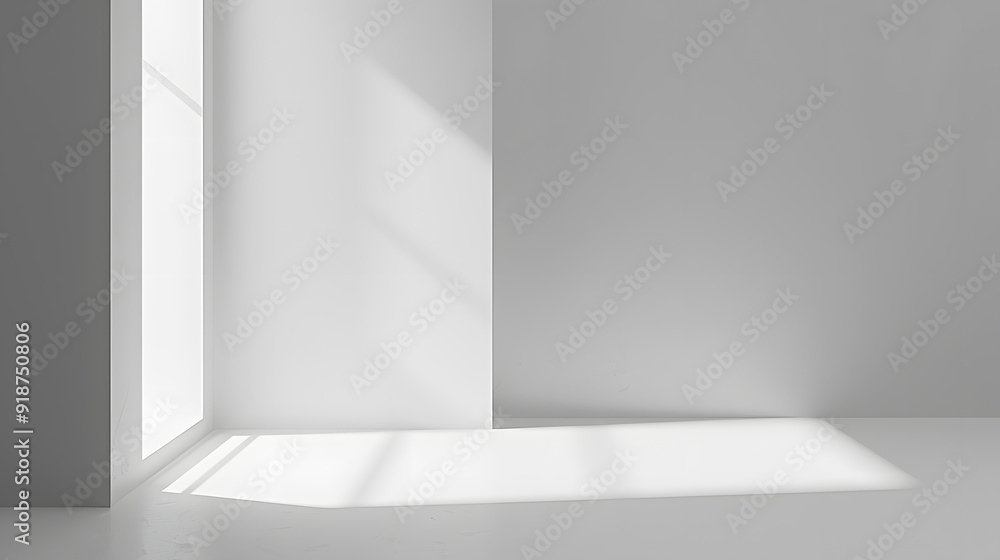 Imagining a minimalist interior flooded with natural sunlight casting shadows on pristine, white plaster walls, the space exudes a serene and tranquil atmosphere, radiating a sense of peace Imagining a minimalist interior flooded with natural sunlight casting shadows on pristine, white plaster walls, the space exudes a serene and tranquil atmosphere, radiating a sense of peace