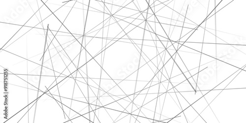 Vertical template with random lines of different thickness. Simple vector illustration. Abstract geometric lines background.