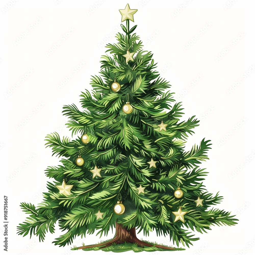 Fototapeta premium christmas tree isolated on white
