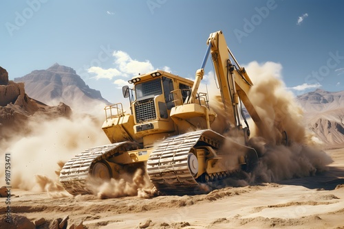 Heavy Equipment Excavation in Mountainous Terrain