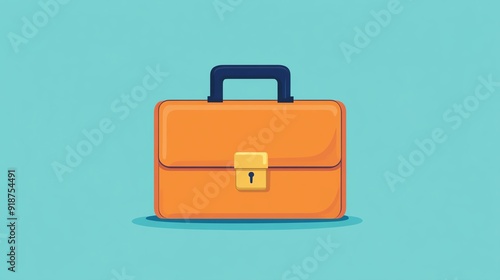 Money briefcase flat design front view business theme animation colored pastel