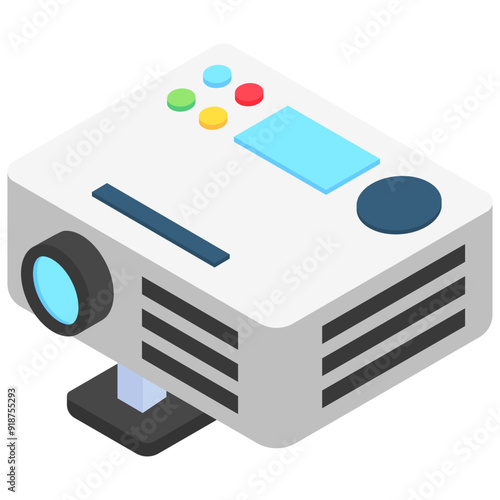 Projector isometric 3d icon, related to technology, home appliances theme. use for modern concept, UI or UX kit, web and app development.