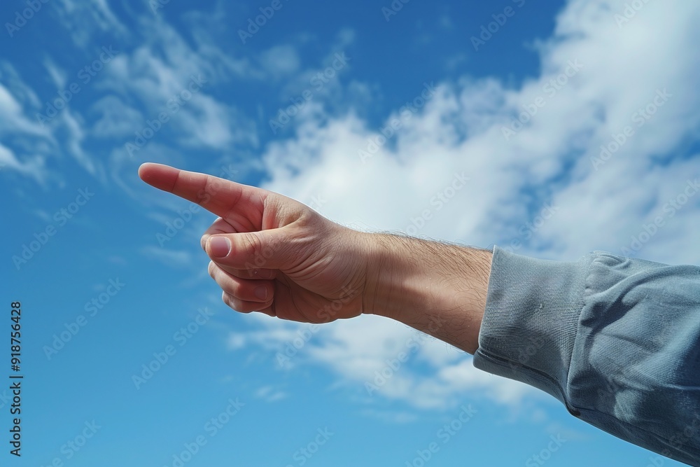 ai generative hand pointing to the sky, number one concept ai generative hand pointing to the sky, number one concept