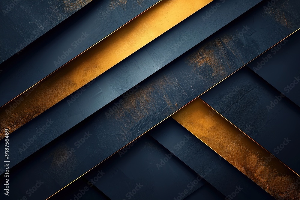 Abstract diagonal gold and blue textured background.