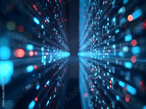 Technology background with lightning digital protection computing lights innovation