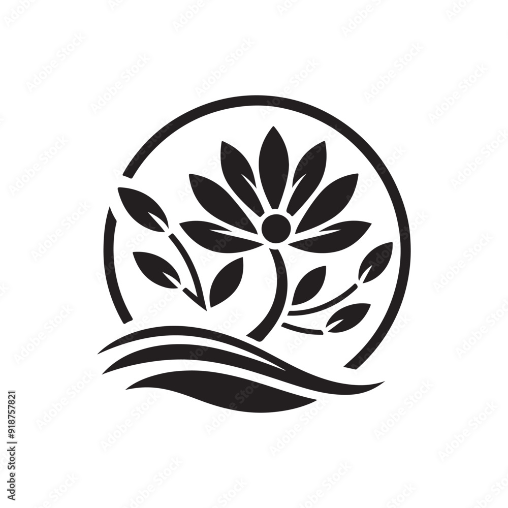 Flower silhouette vector art illustration Flower silhouette vector art illustration