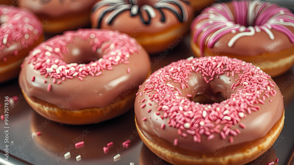 Realistic professional close-up photography of some donuts Realistic professional close-up photography of some donuts