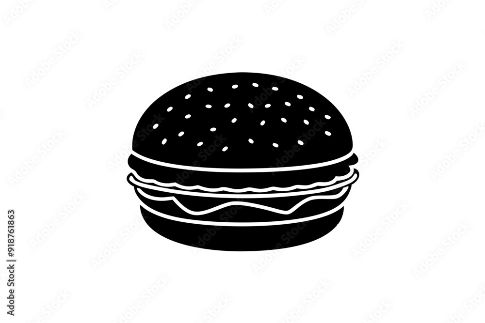 Burger silhouette vector, Hamburger icon
Burger silhouette vector, Hamburger icon
