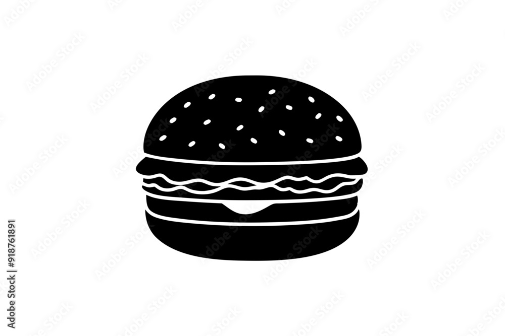 Burger silhouette vector, Hamburger icon
Burger silhouette vector, Hamburger icon