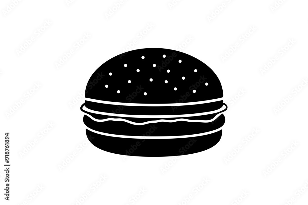 Burger silhouette vector, Hamburger icon
Burger silhouette vector, Hamburger icon