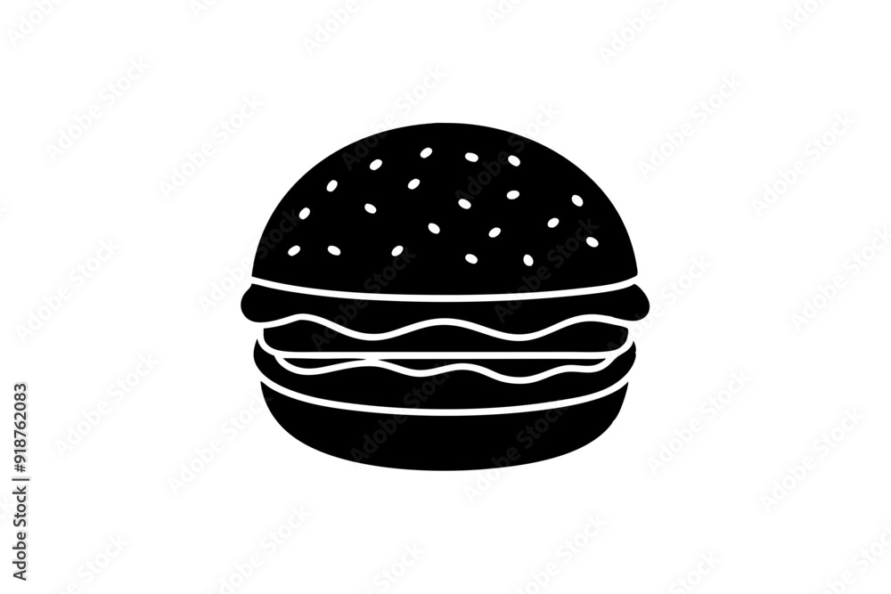 Hamburger vector silhouette, burger icon vector, Fast food silhouette vector illustration
Hamburger vector silhouette, burger icon vector, Fast food silhouette vector illustration